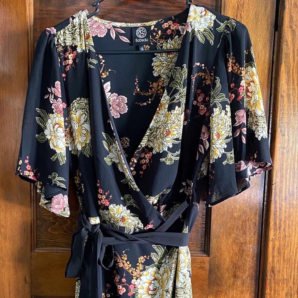 Bobeau Boho Floral Wrap Dress
